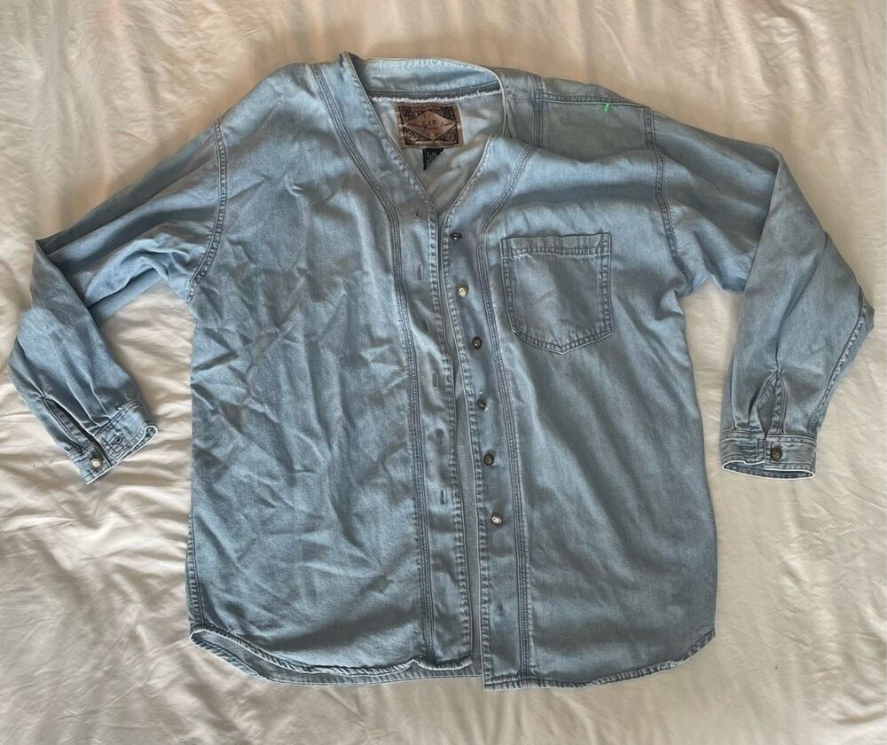 Express Jeans 100% Cotton Medium Vintage Button Down Top